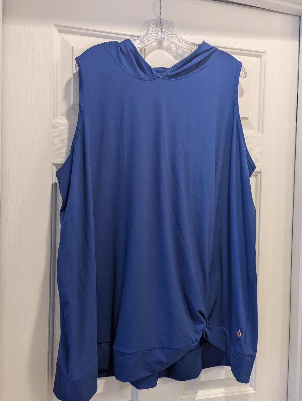 Livi Royal Blue Active Sleeveless Hoodie Blue Gym Shirt Top Sz 26/28 *NWT